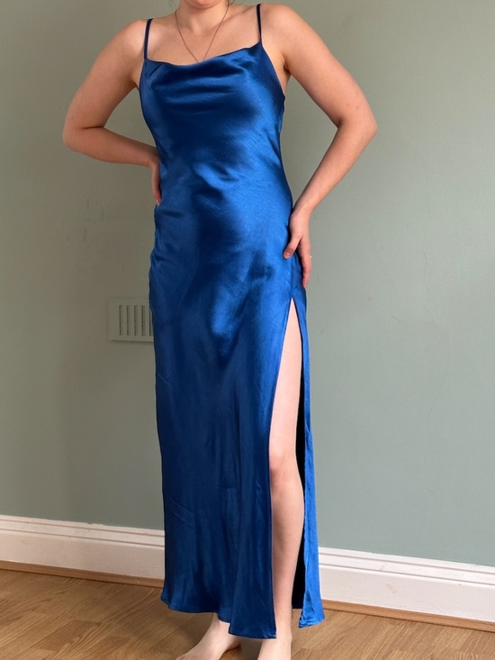 Audrey 3+1 Dresses & Skirts - Audrey 3+1 Royal Blue Satin Midi Dress (Small) FLAW